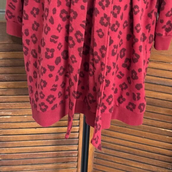 Eloquii Elements Puff Sleeve Leopard Print Sweatshirt Dress Belted Size 22/24 - Picture 11 of 15